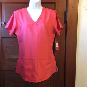 Med couture pink scrub top